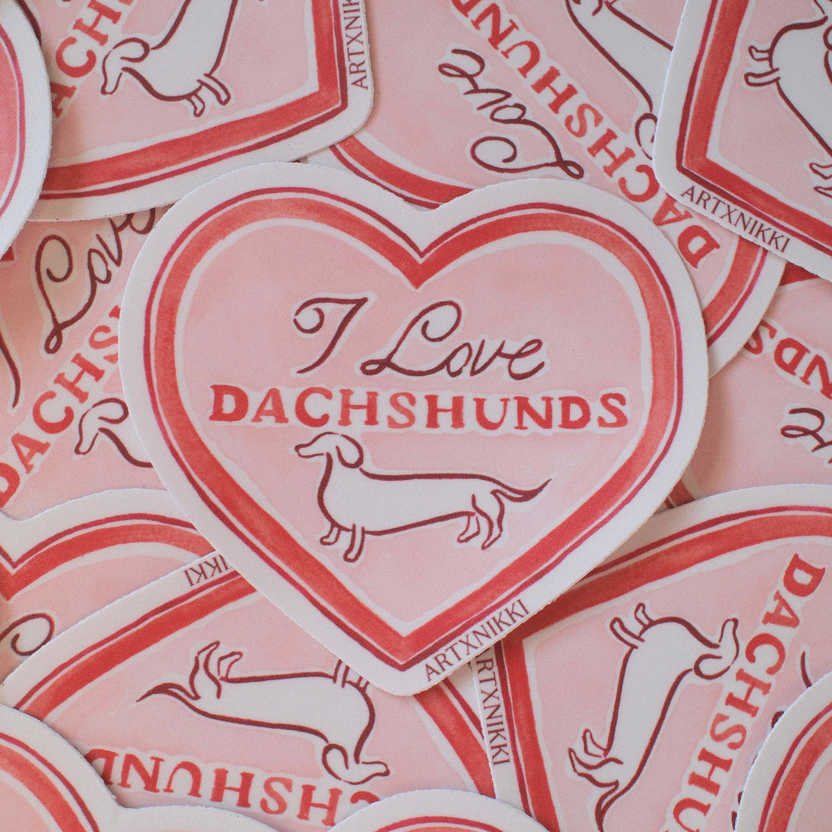 I Love Dachshunds Sticker