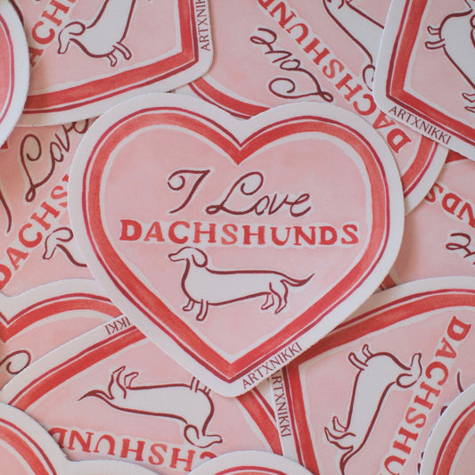 I Love Dachshunds Sticker