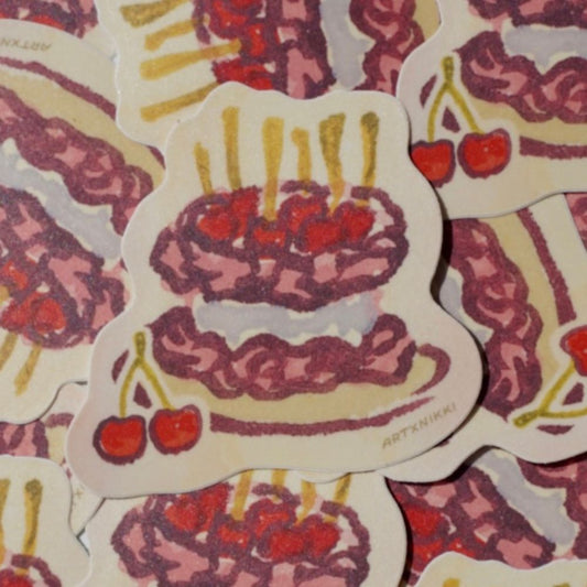 Cute Vintage Cake Sticker