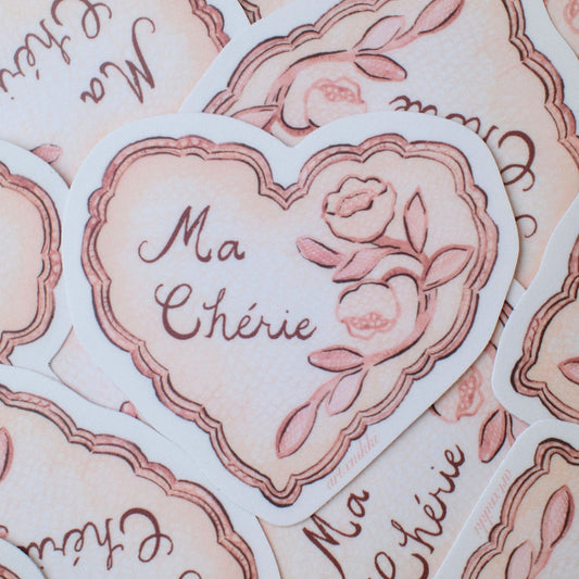 "Ma Chérie" Lace Heart Sticker