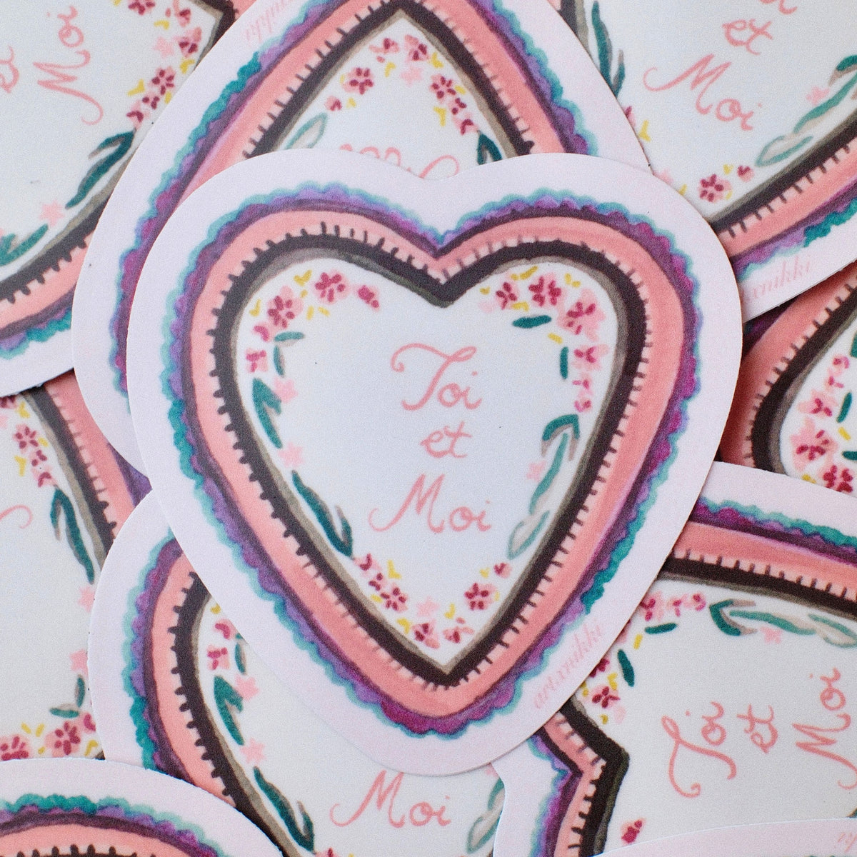 "Toi et Moi" Lace Heart Sticker