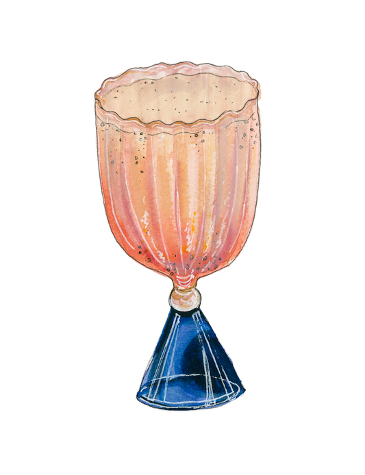 Pink and Blue Champagne Art Print