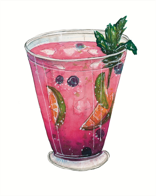 Blueberry Mule Cocktail Art Print