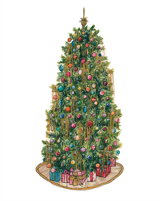 Vintage Christmas Tree Art Print