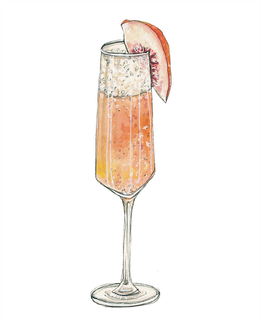 Peach Bellini Cocktail Art Print