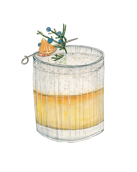 Gin Fizz Cocktail Art Print