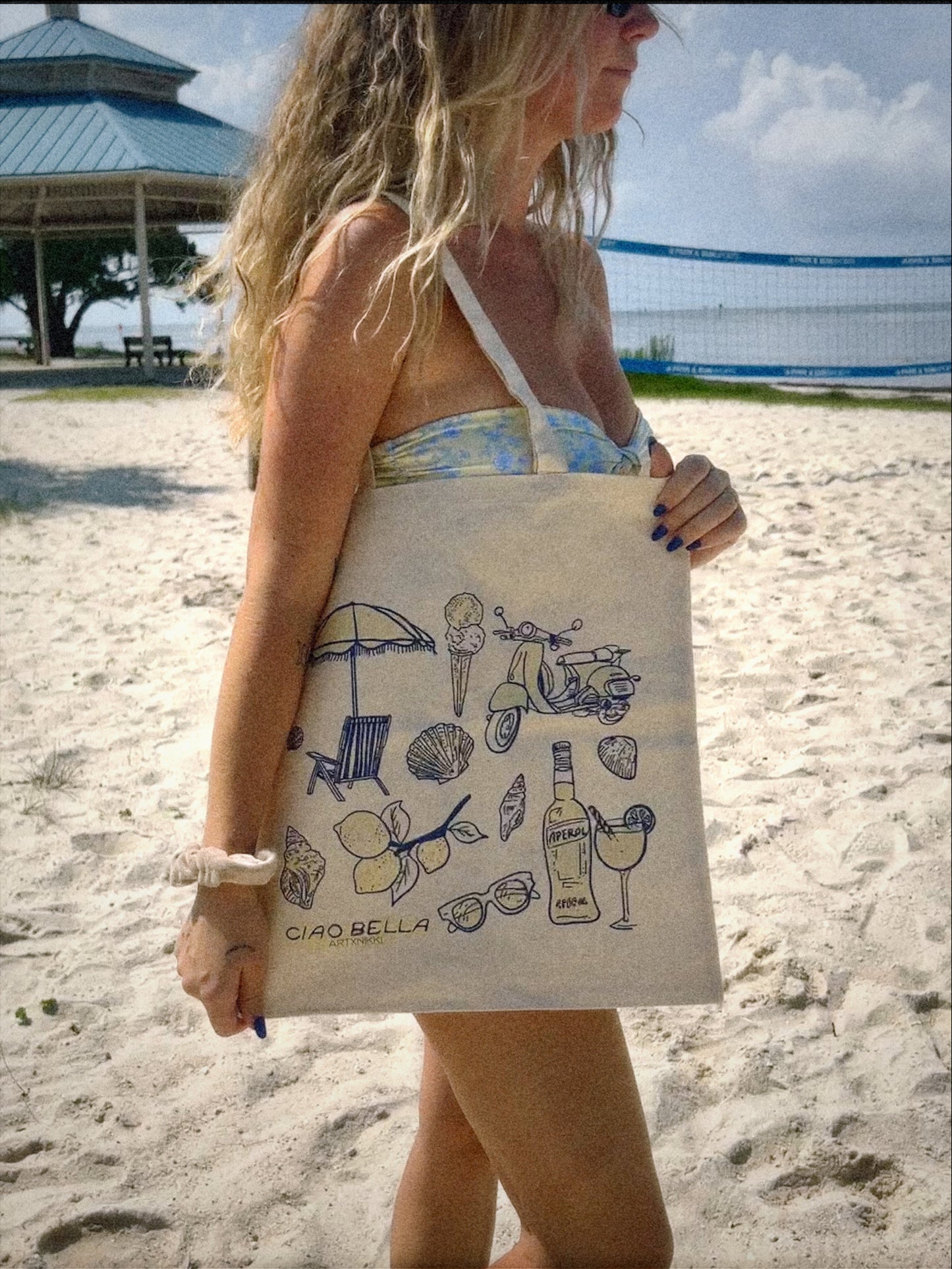 Italian Summer Canvas Tote Bag