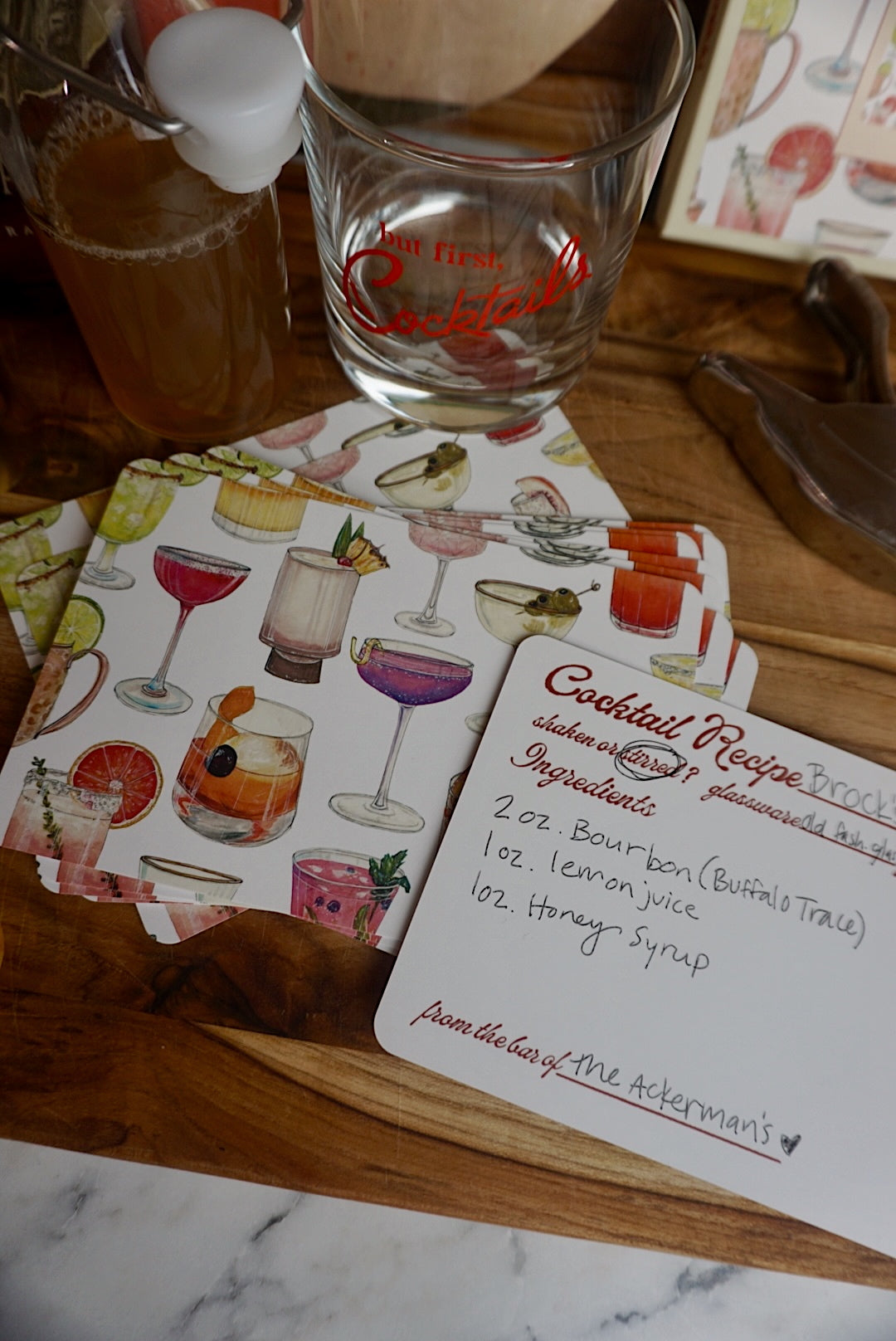 Cocktail Recipe Card Set