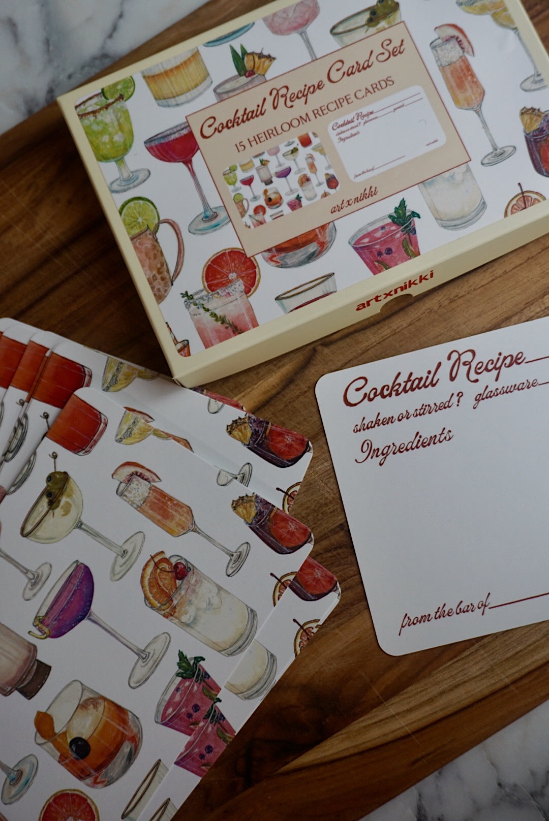 Cocktail Recipe Card Set