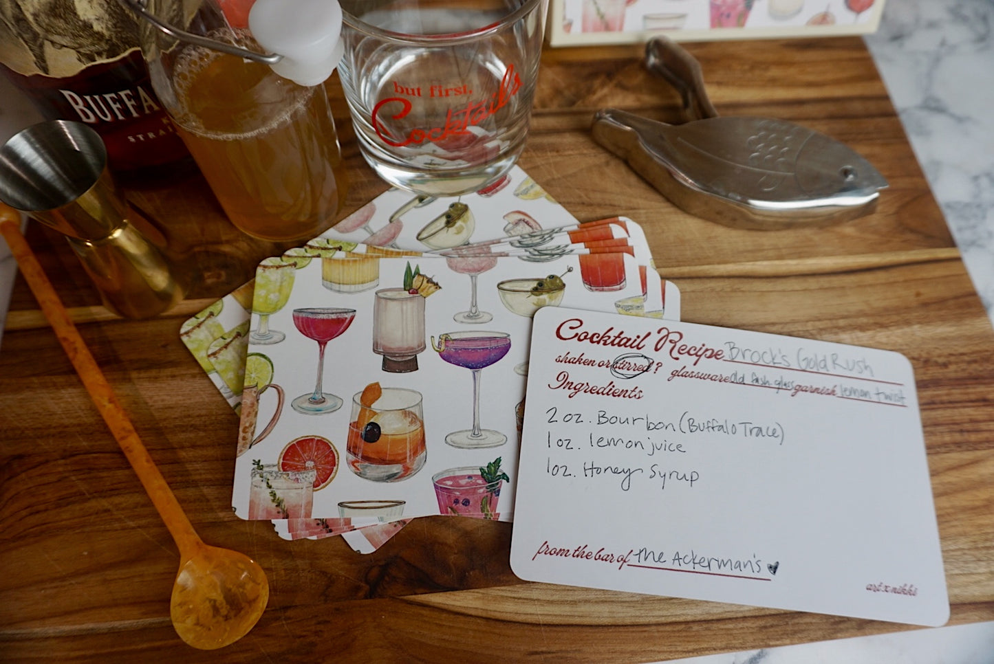 Cocktail Recipe Card Set