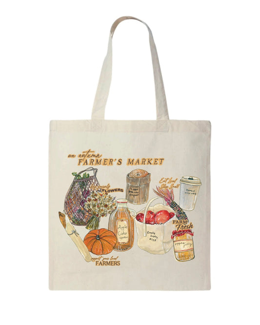 Autumn Farmers Market Canvas Tote Bag