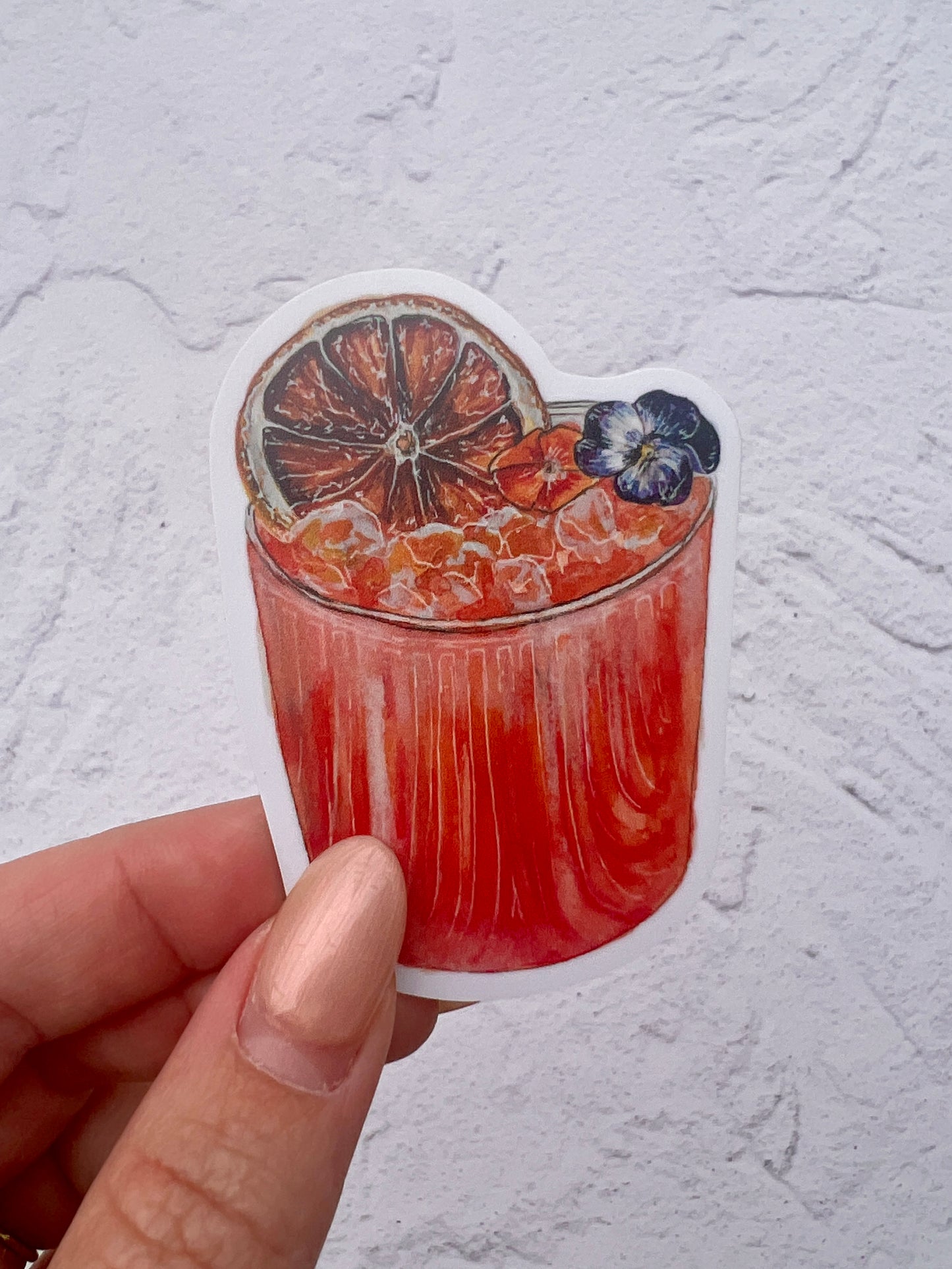 Peachy-orange Cocktail Sticker