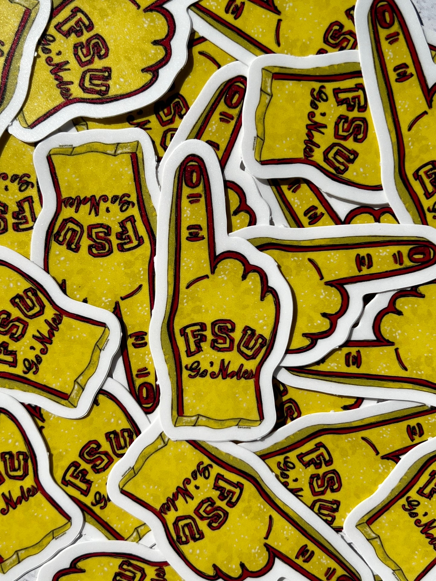 Florida State University Yellow Foam Finger Sticker
