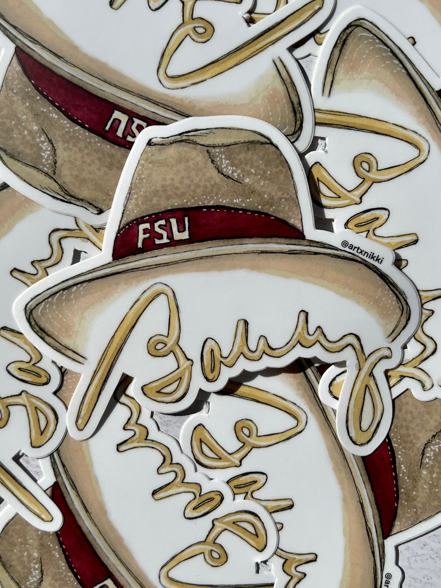 Florida State University Bobby Bowden Hat Car Decal (large sticker)