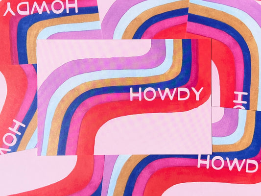 Howdy Abstract Postcard