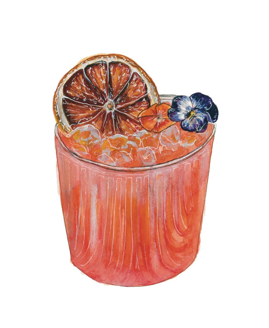 Peachy-orange Cocktail Art Print