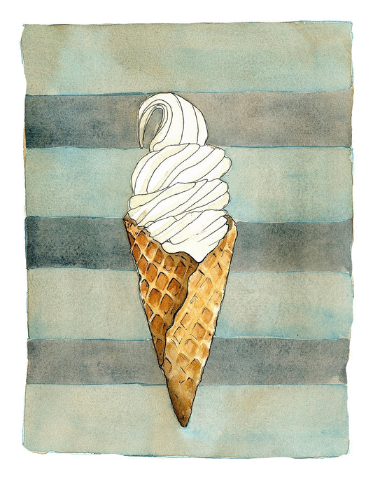 Waffle Cone Ice Cream Art Print