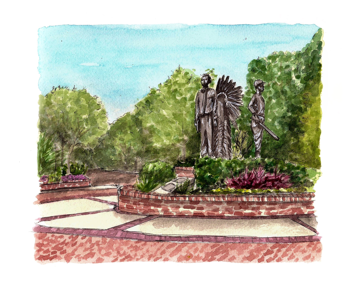 Florida State University Integration Statue Print