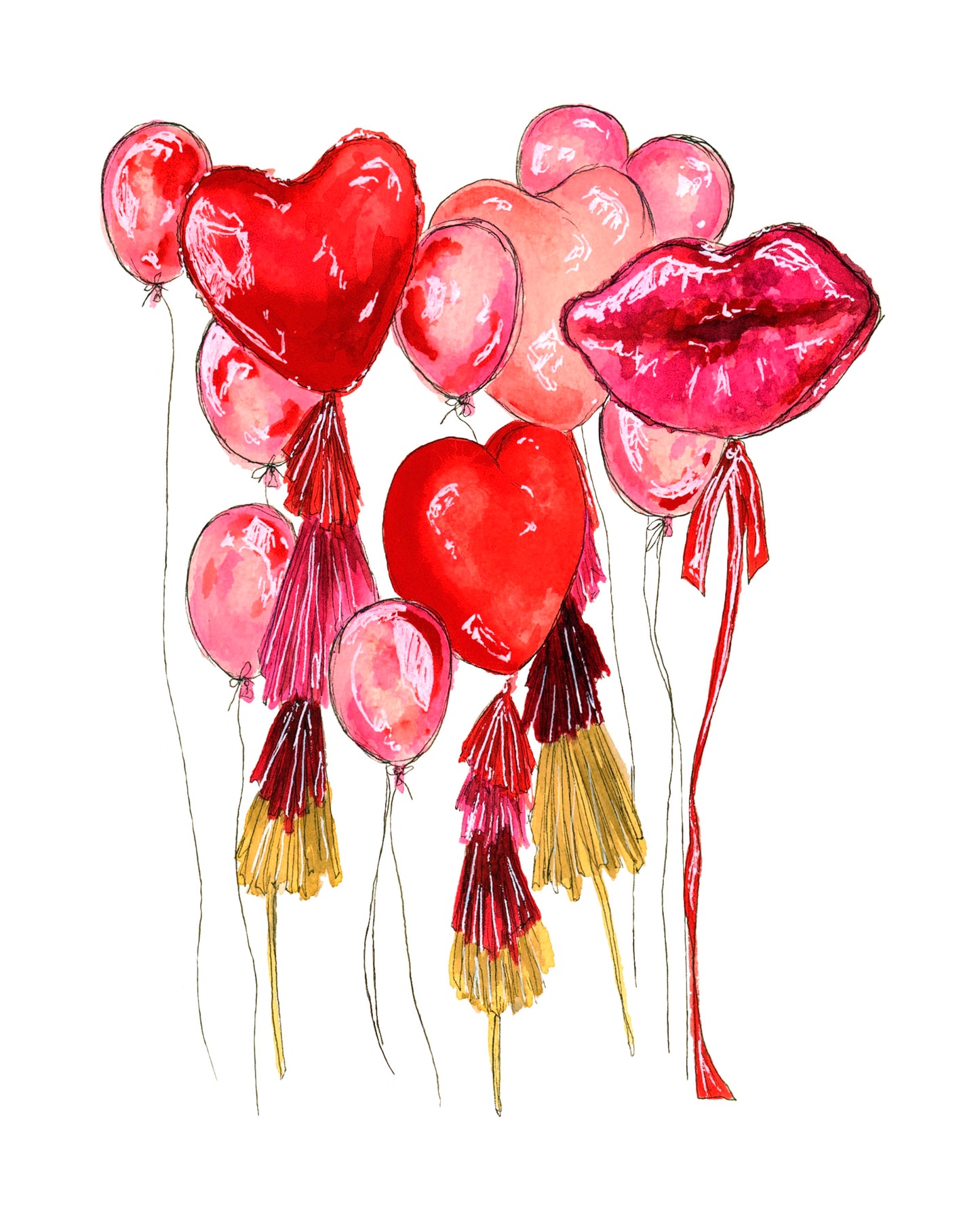 Valentine’s Day Balloons Art Print