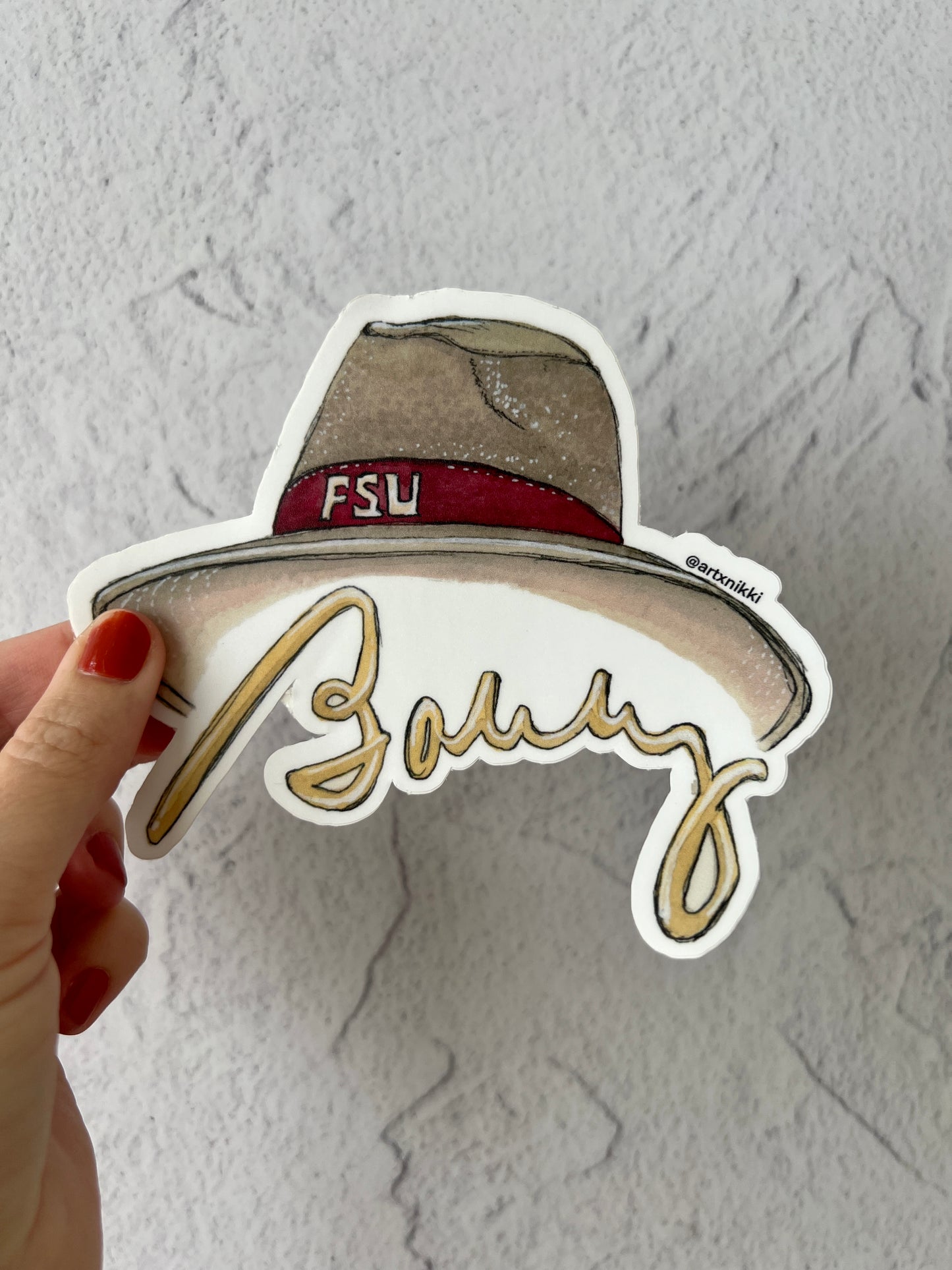 FSU Bobby Bowden Hat Car Decal (large sticker)