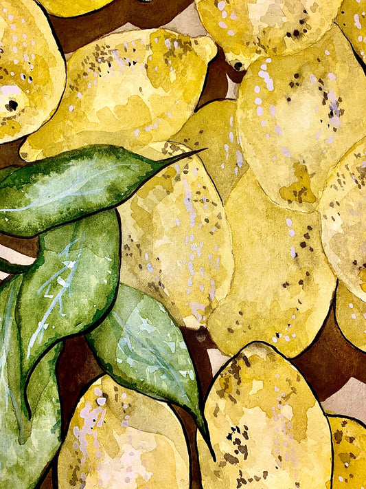 Lemon Bunch Watercolor Art Print