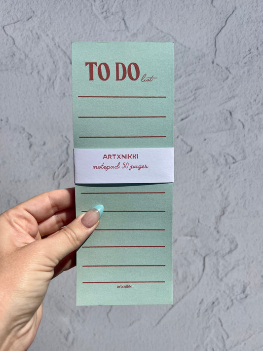 'to do list" notepad: 50 pages