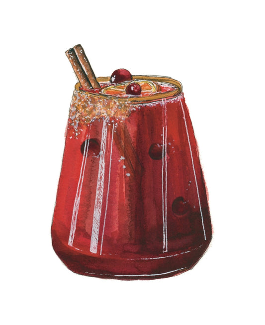 Cranberry Winter Cocktail Art Print