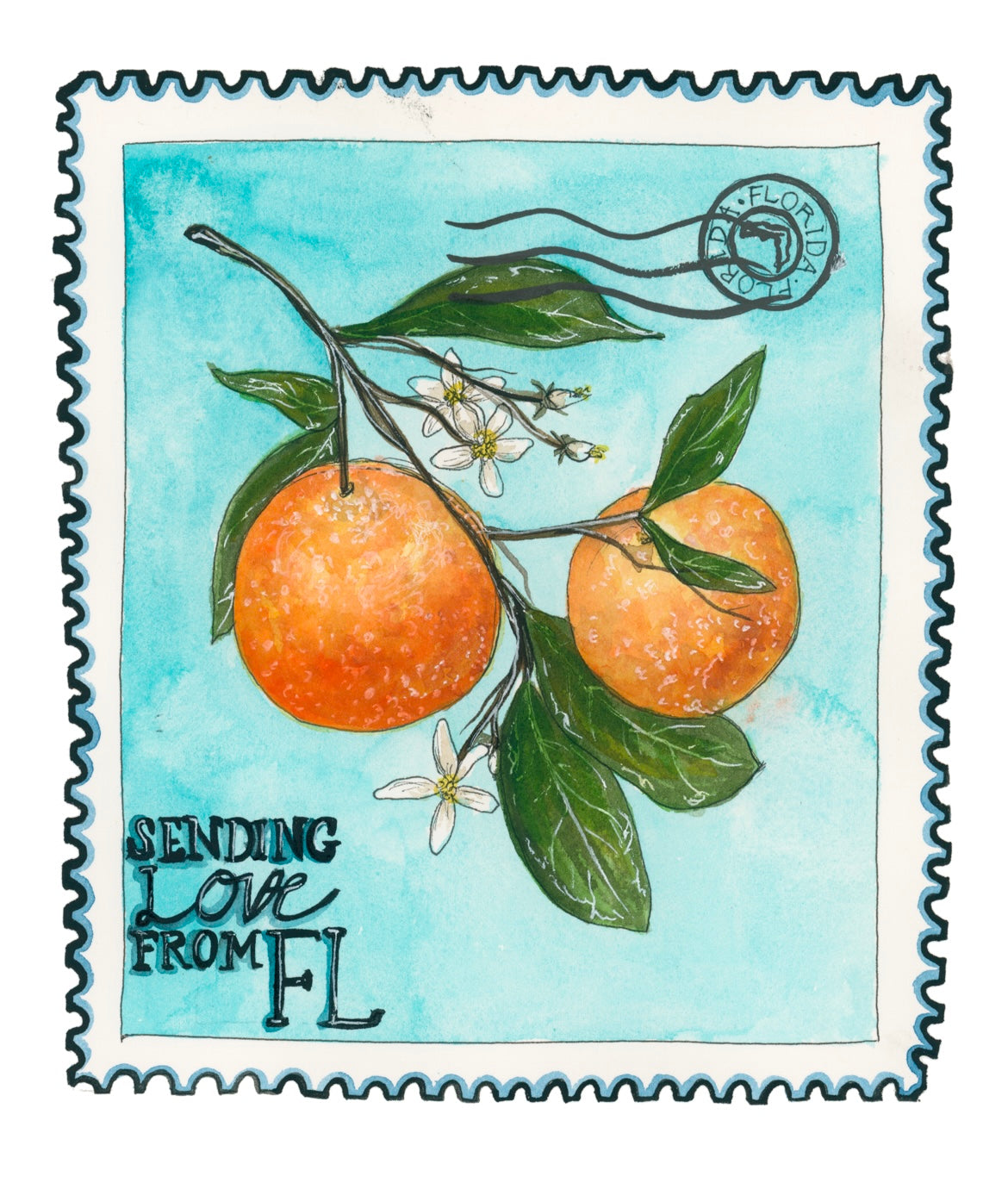 Sending Love From Florida Stamp Print
