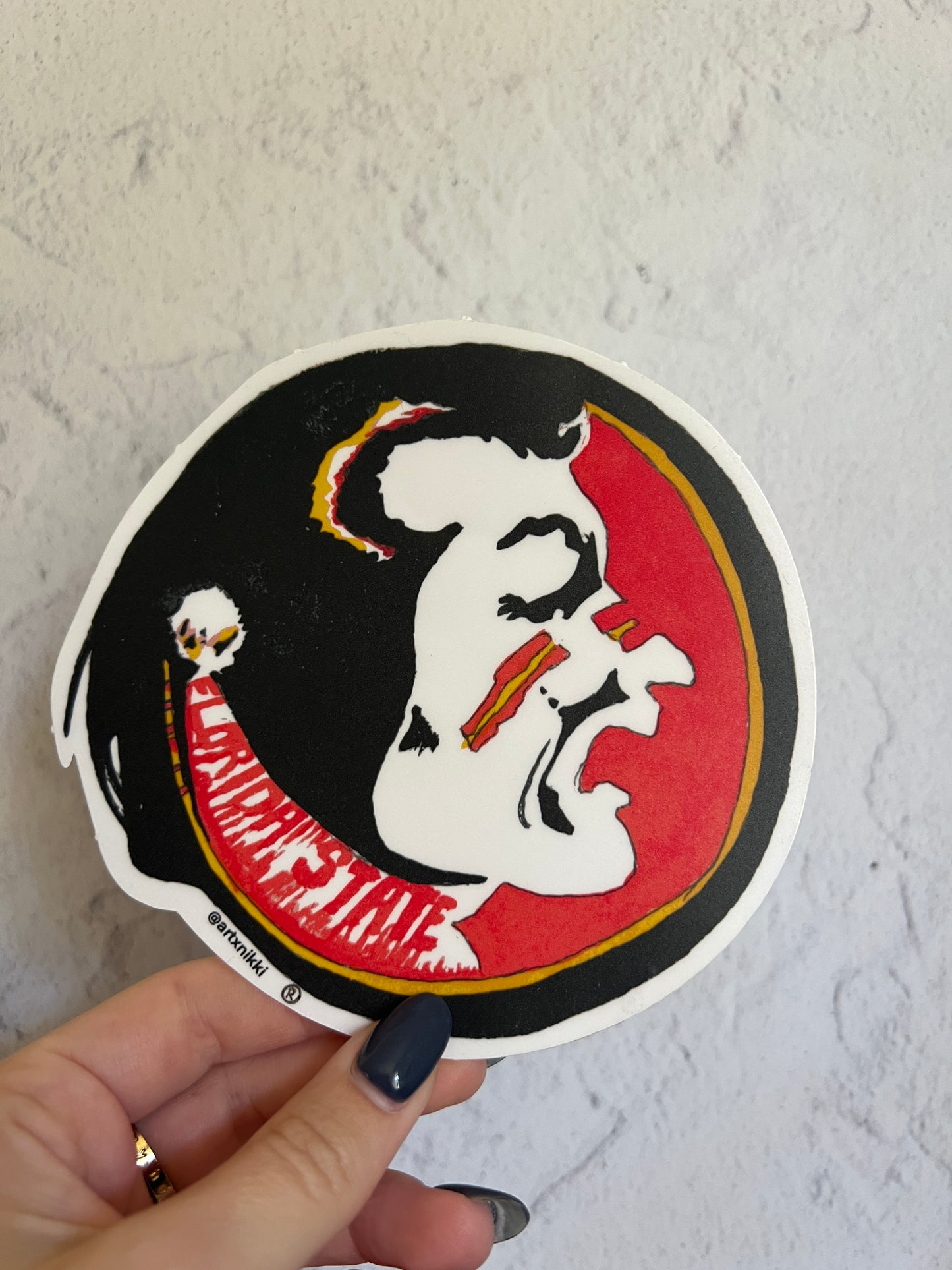 FSU Vintage Seminole Logo Car Decal (large sticker)