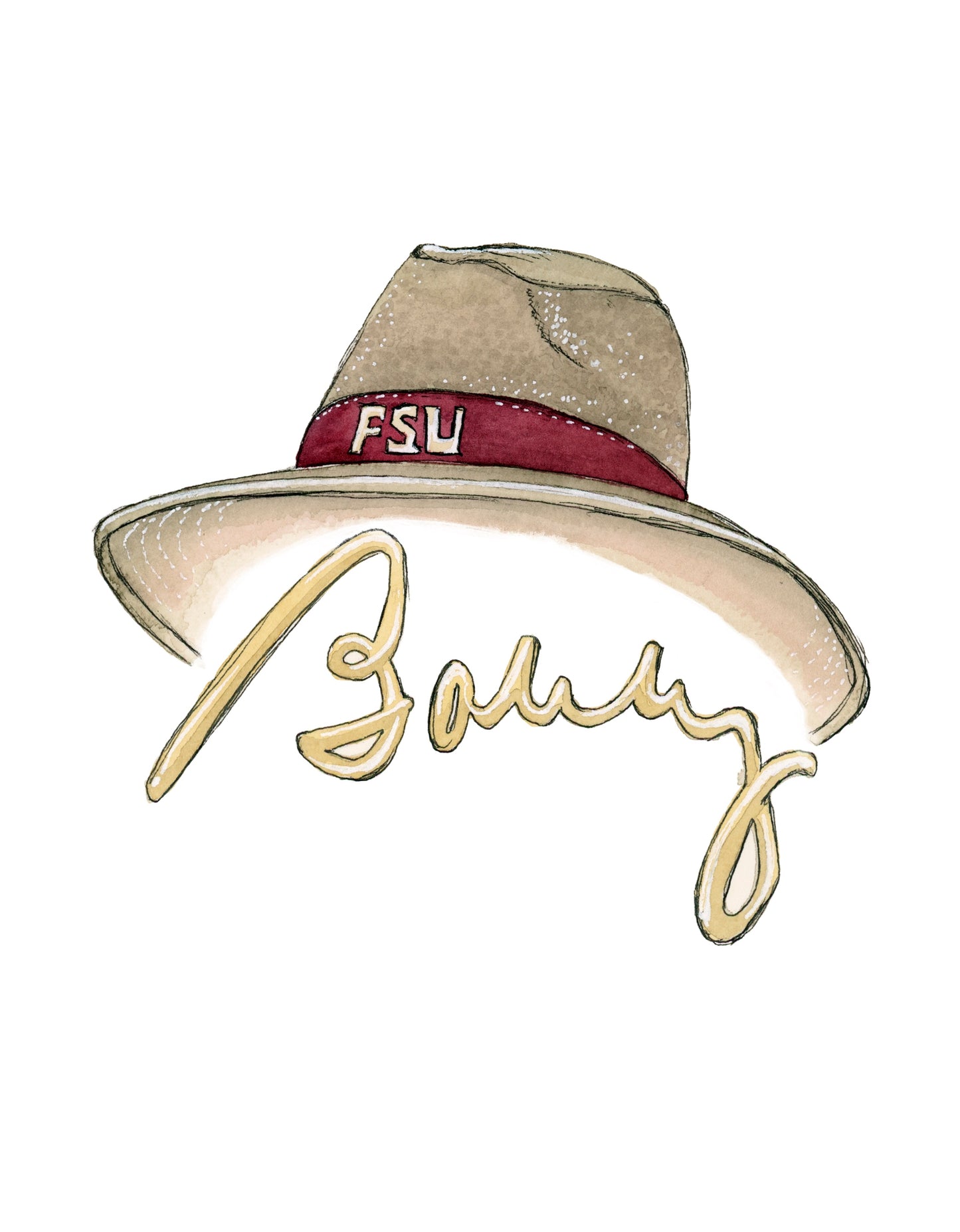 Florida State University Bobby Bowden Hat Print