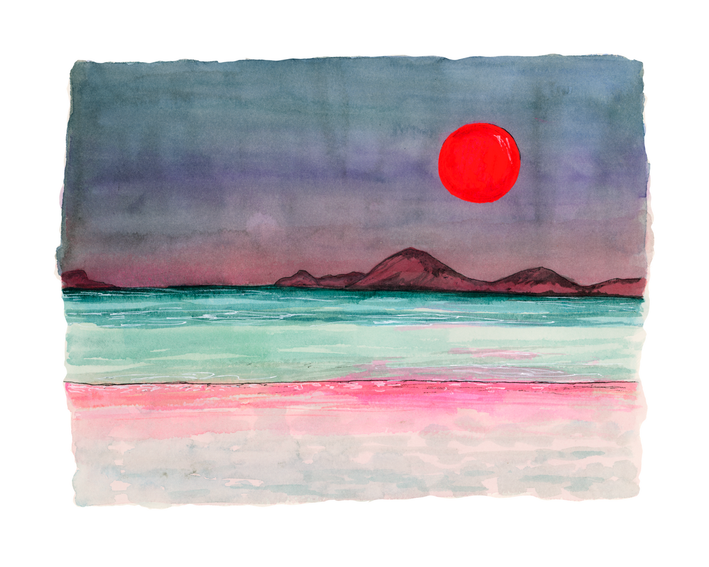 Moonlit Ocean Waves Art Print