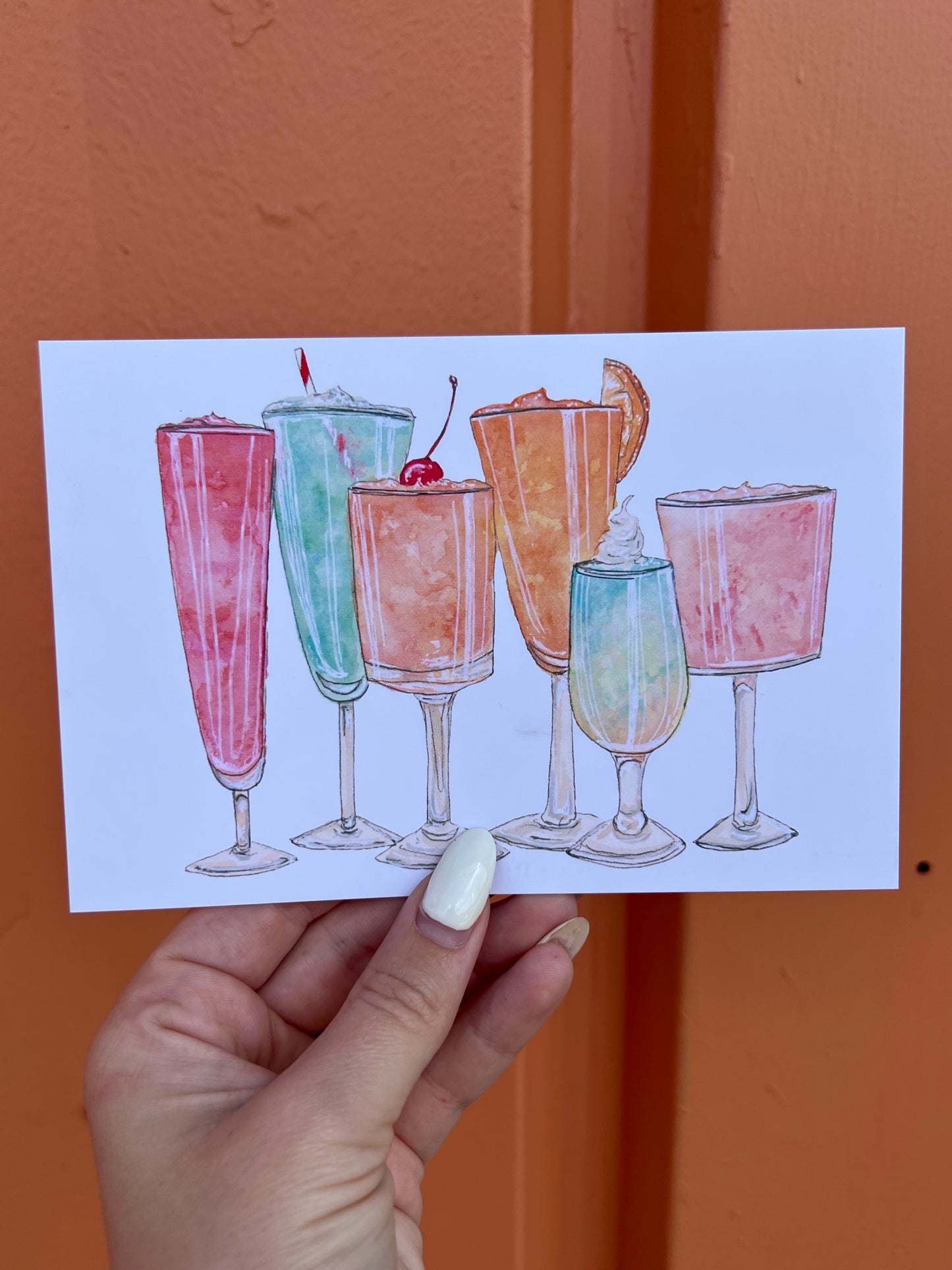 Colorful Cocktails Postcard