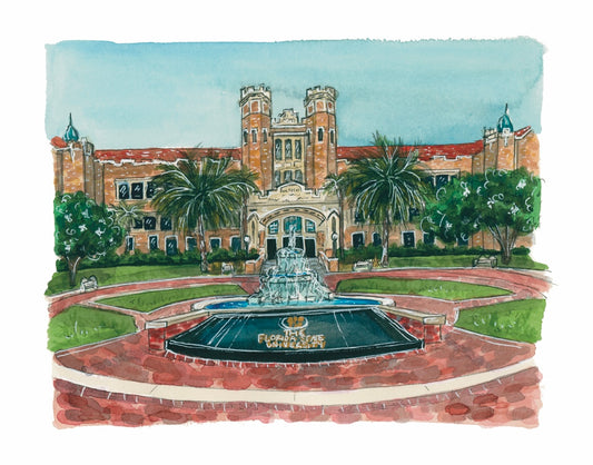 Florida State University Westcott Fountain Print (version 2)