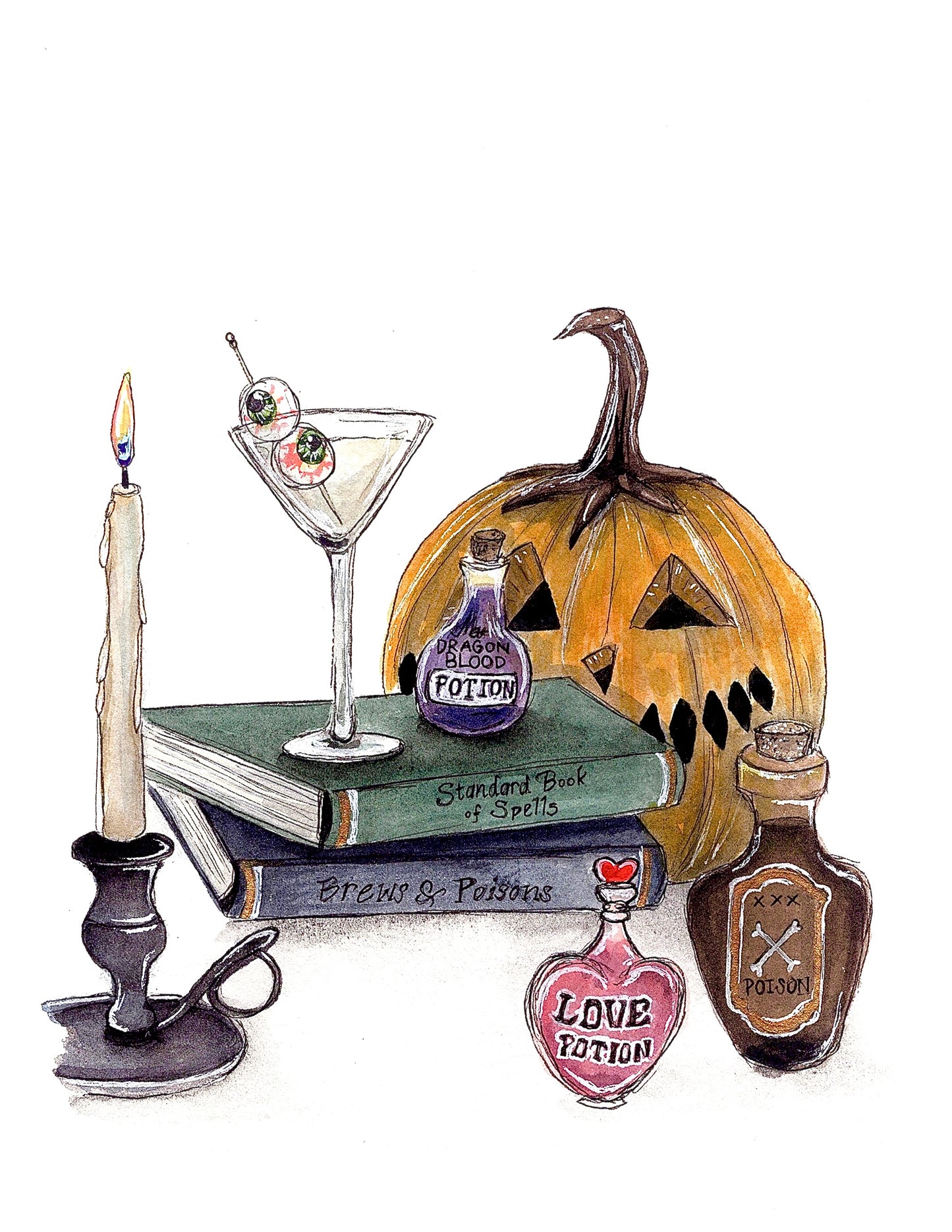 Halloween Art Print- Spells and Potions