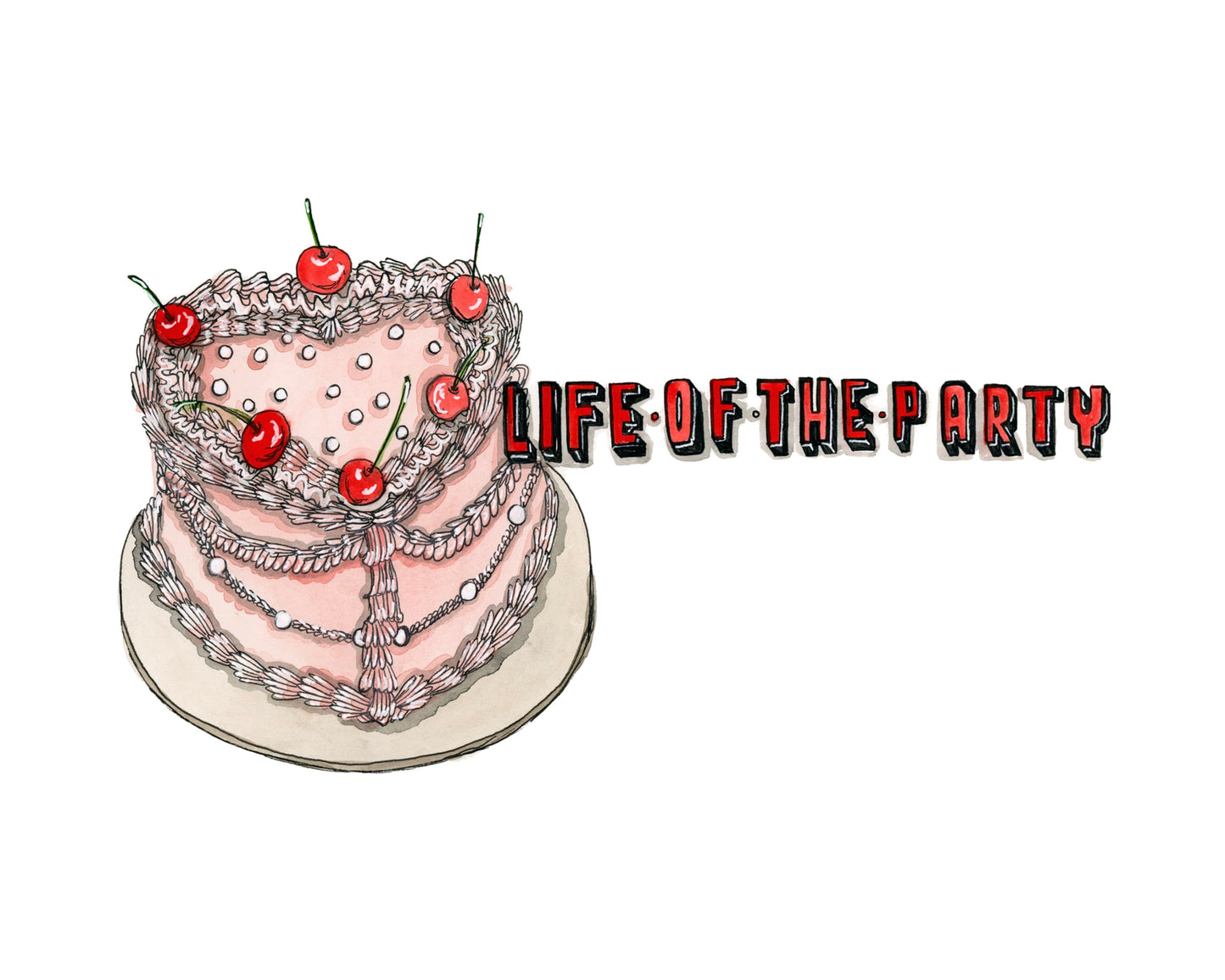 Life of the Party Vintage Cake Print