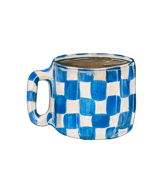 Blue and White Coffee Mug Art Print