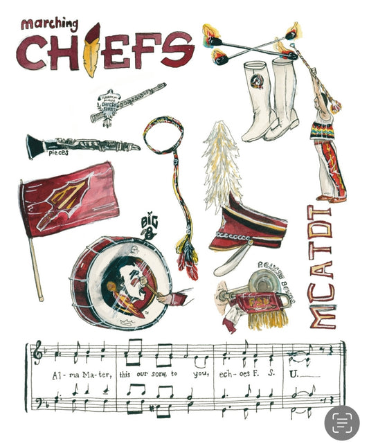 FSU Marching Chiefs Collage Print