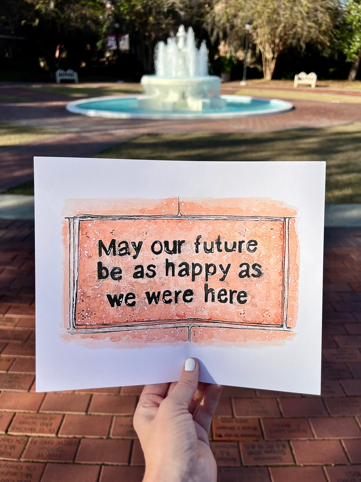 Florida State University Westcott Fountain Famous Brick Print