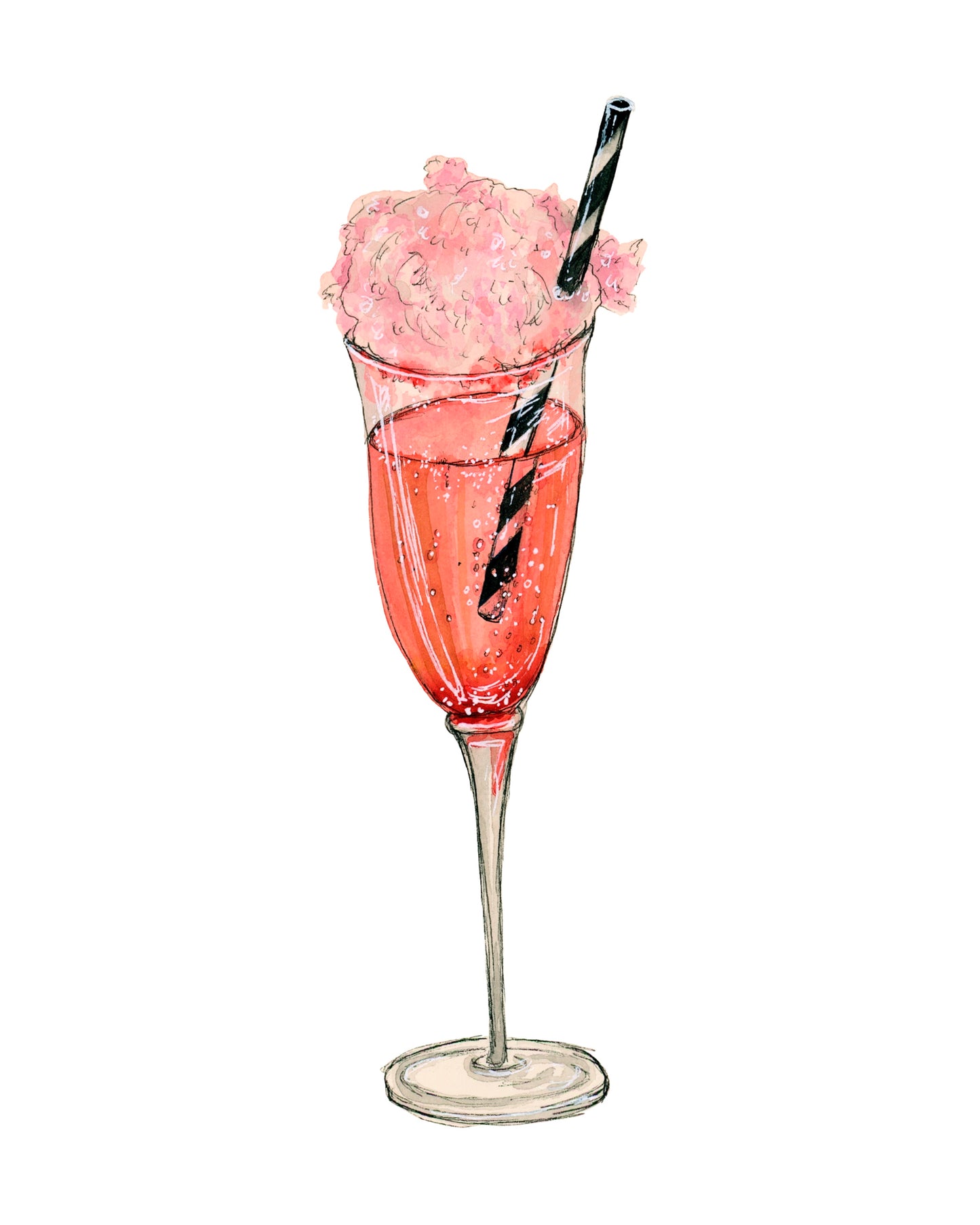 Cotton Candy Champagne Cocktail Art Print