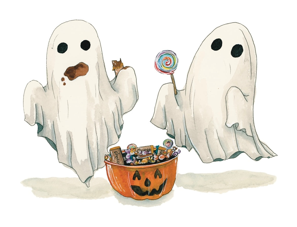 Halloween Art Print- Ghosts + Candy