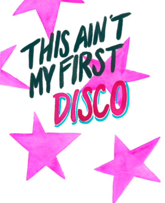 "This Ain't My First Disco" purple stars Art Print