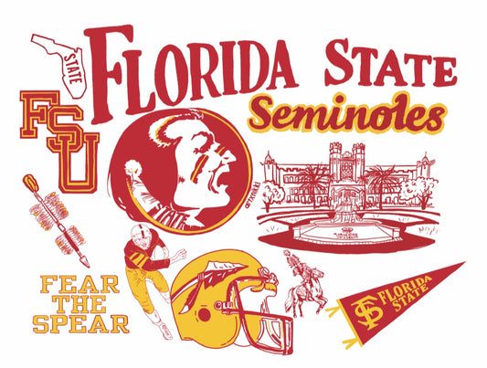 Florida State University Vintage Logos Collage Print