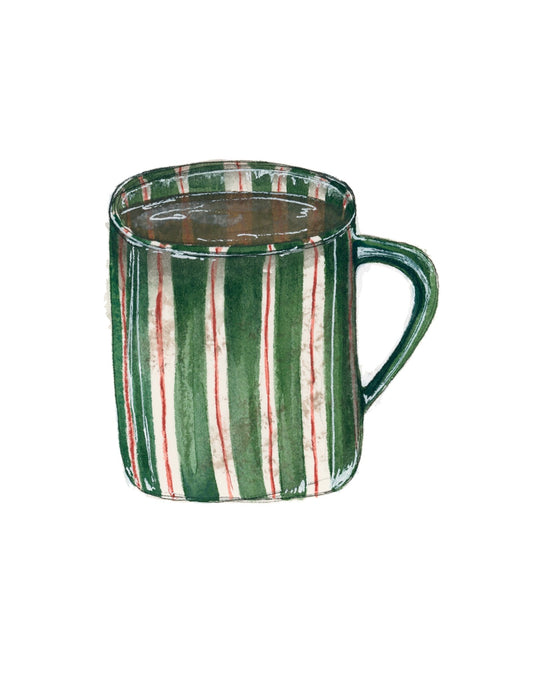 Green Striped Coffee Mug Art Print